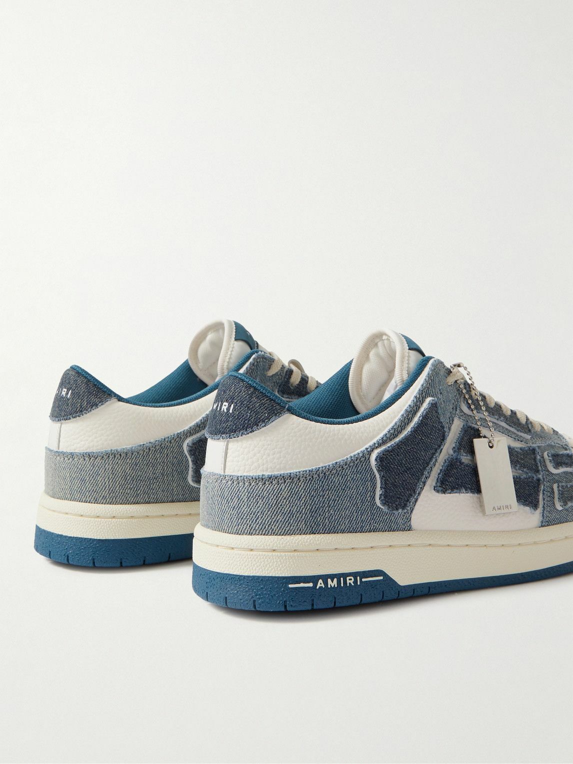 AMIRI - Skel-Top Colour-Block Leather and Denim Sneakers