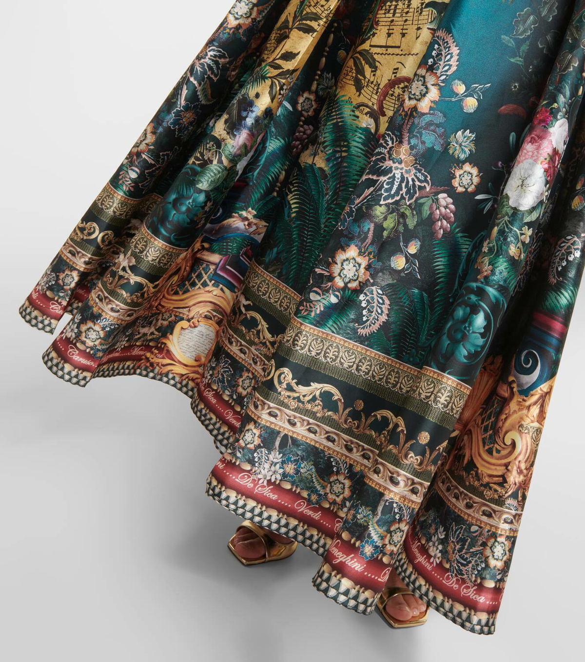 Camilla Printed strapless satin gown