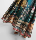 Camilla Printed strapless satin gown