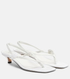 Toteme Floral-appliqué satin slingback sandals