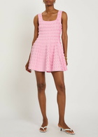 Simkhai Vanna Scalloped Knit Mini Dress Pink