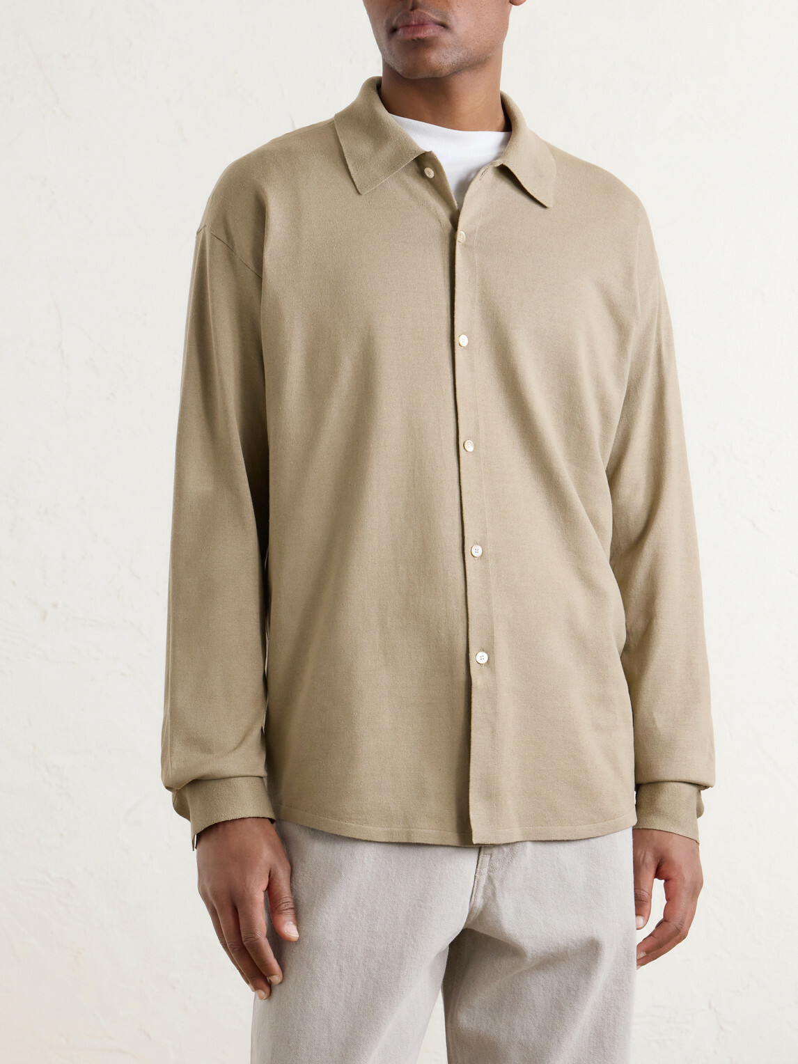 Auralee - Knitted Silk Shirt - Neutrals