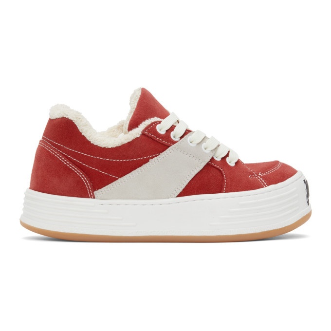 Photo: Palm Angels Red Low Top Snow Sneakers