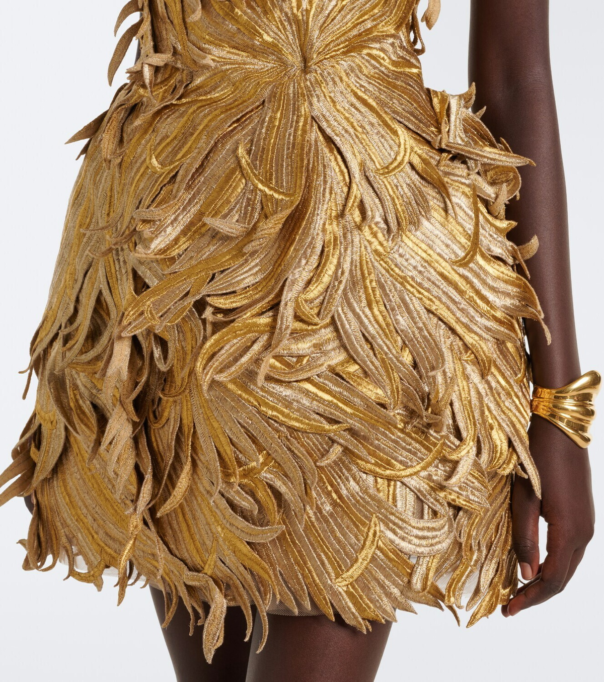 Oscar de la Renta Floral appliqué bustier dress