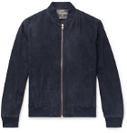 Private White V.C. - Suede Bomber Jacket - Blue