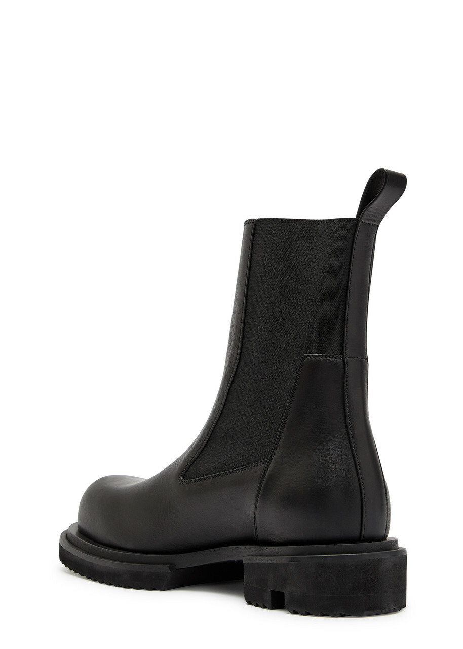 Rick Owens Beatle Gabe Leather Ankle Boots Black