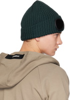 C.P. Company Green Extrafine Merino Wool Goggle Beanie