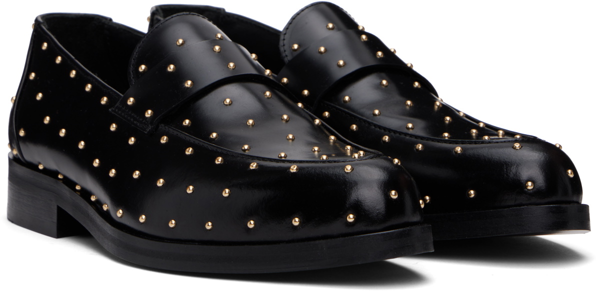 Ernest W. Baker Black Studded Leather Loafers Ernest W. Baker