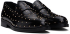 Ernest W. Baker Black Studded Leather Loafers