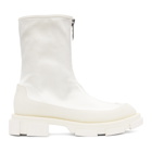 both Off-White Satin Gao Two-Way Boots