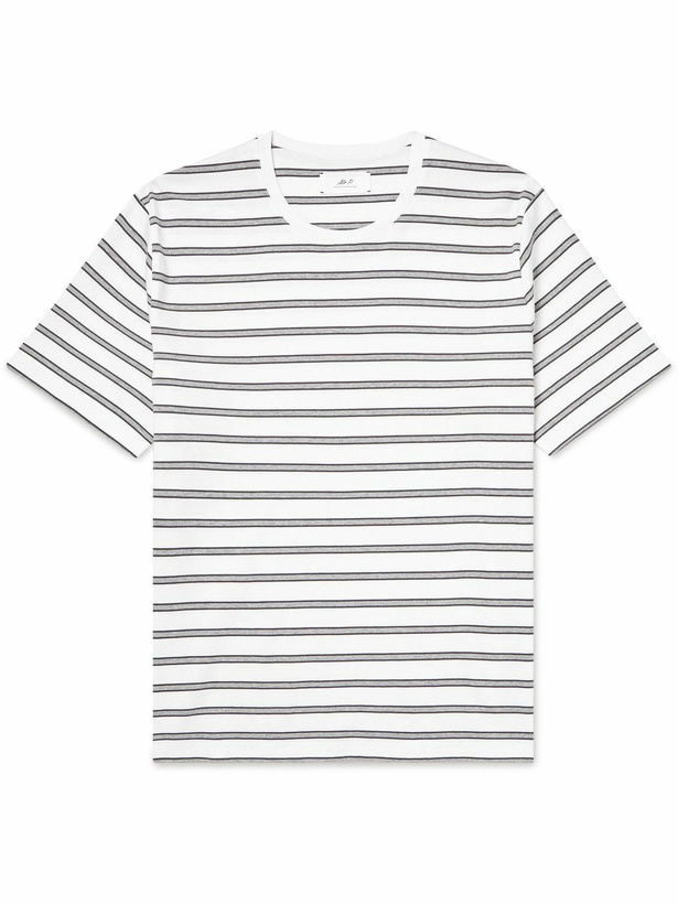 Photo: Mr P. - Striped Recycled and Organic Cotton-Blend Jersey T-Shirt - White