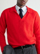 Auralee - Alpaca-Blend Polo Sweater - Red