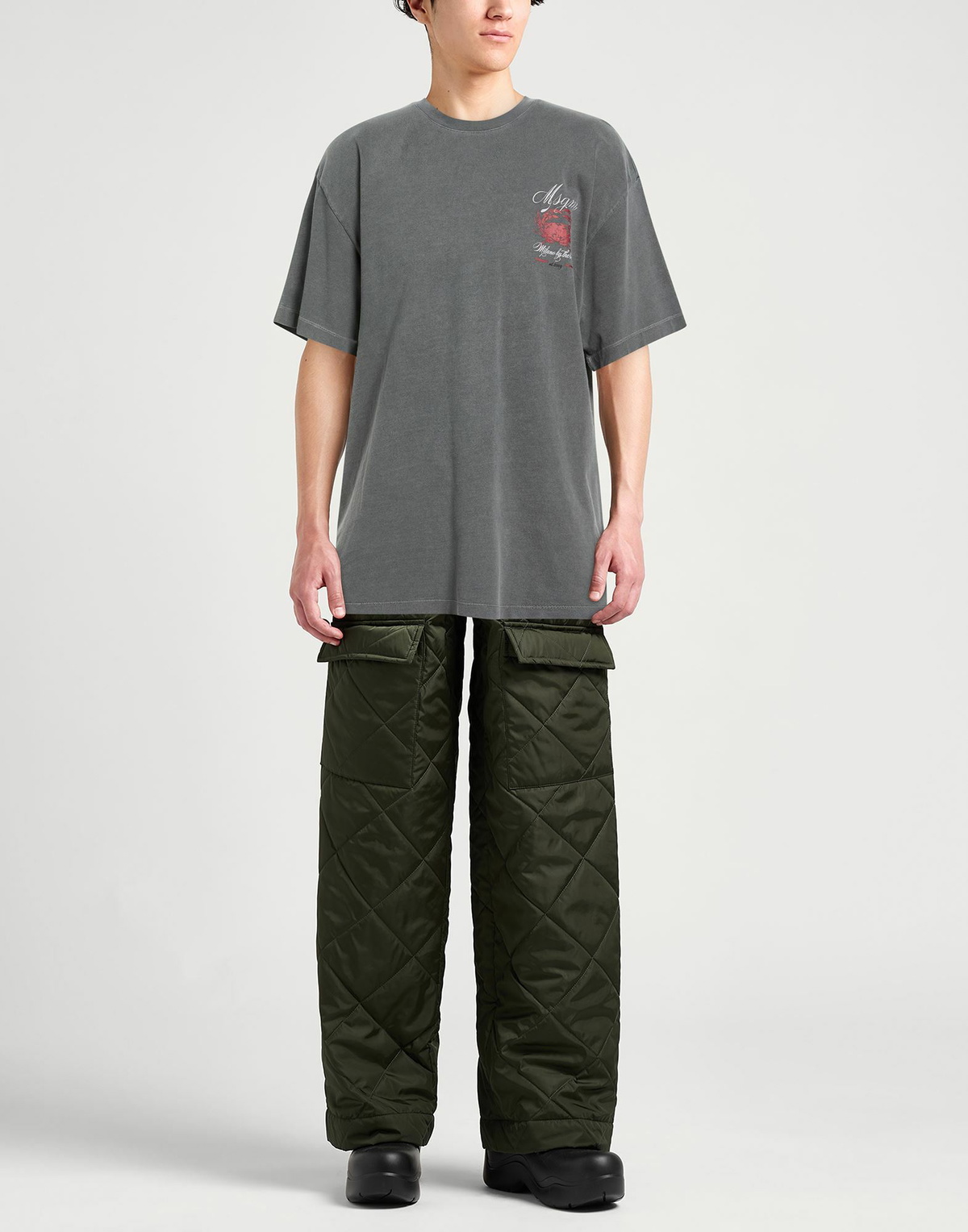 Msgm Mens T-shirt in Grey