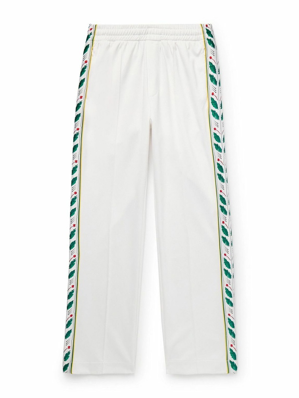 Photo: Casablanca - Laurel Straight-Leg Logo-Appliquéd Jersey Sweatpants - White