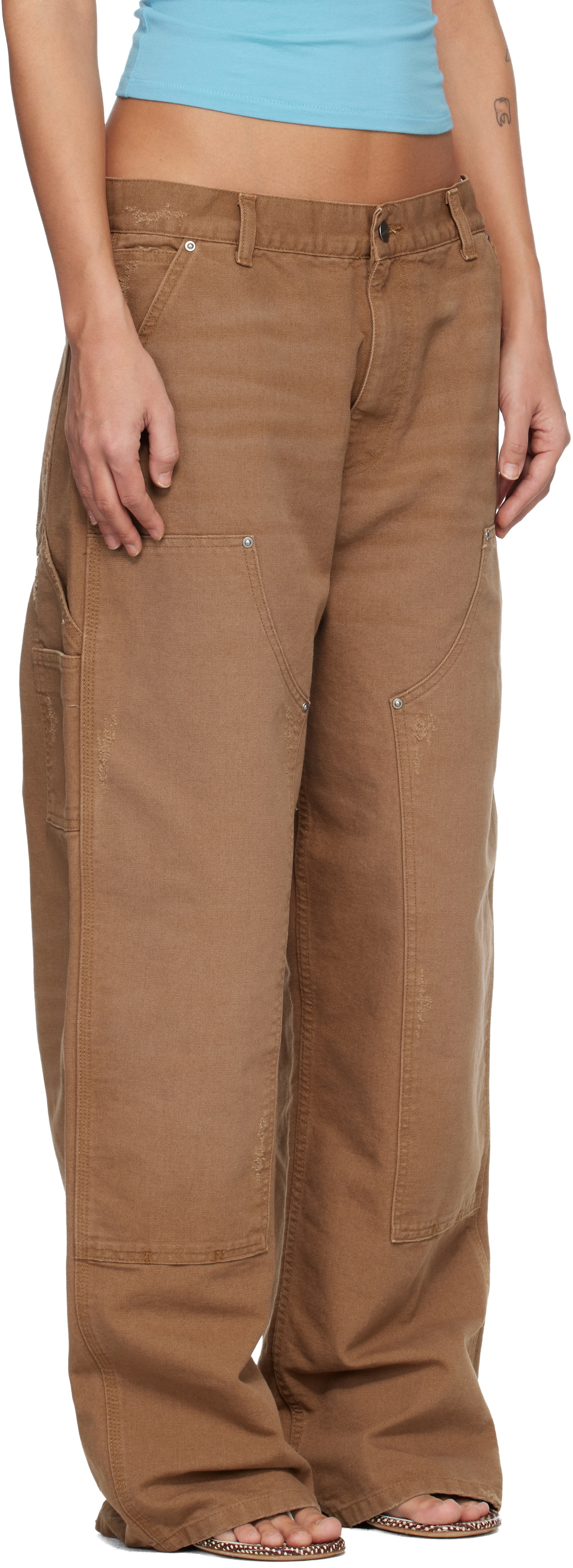 Carhartt Work In Progress Tan Brandon Double Knee Jeans