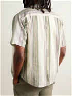 Corridor - Riis Camp-Collar Striped Cotton-Gauze Shirt - White