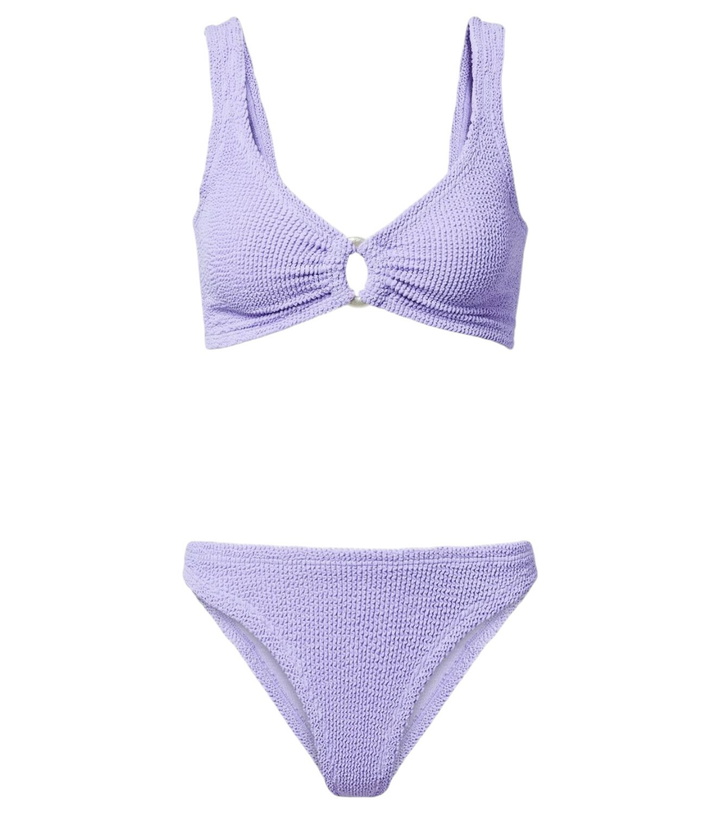 Hunza G Purple Square Neck Swimsuit Hunza G