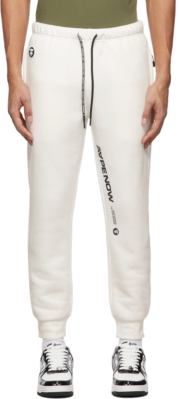 Photo: AAPE by A Bathing Ape White Printed Lounge Pants