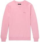 Stüssy - Logo-Embroidered Loopback Cotton-Jersey Sweatshirt - Pink