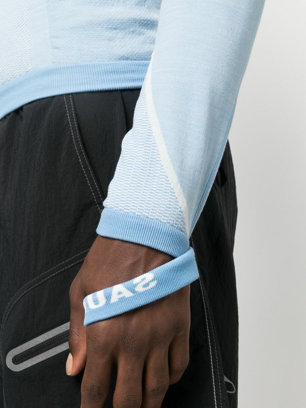 Saul Nash Blue Intarsia-Knit Top