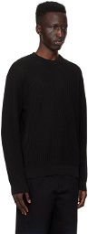 Solid Homme Black Crewneck Sweater
