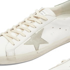 Golden Goose Men's Super Star Leather Sneaker in White/Green/Ice