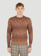 Crinkled Logo Sweater in Brown