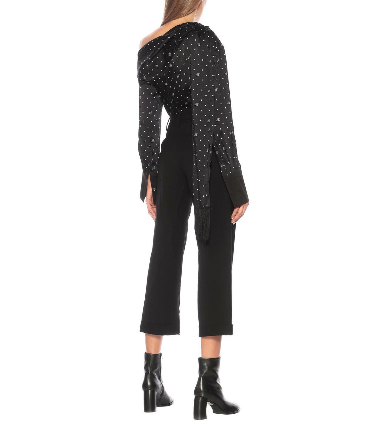 Monse High-rise polka-dot stretch wool pants