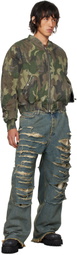 424 Blue Big Daddy Ripped Jeans