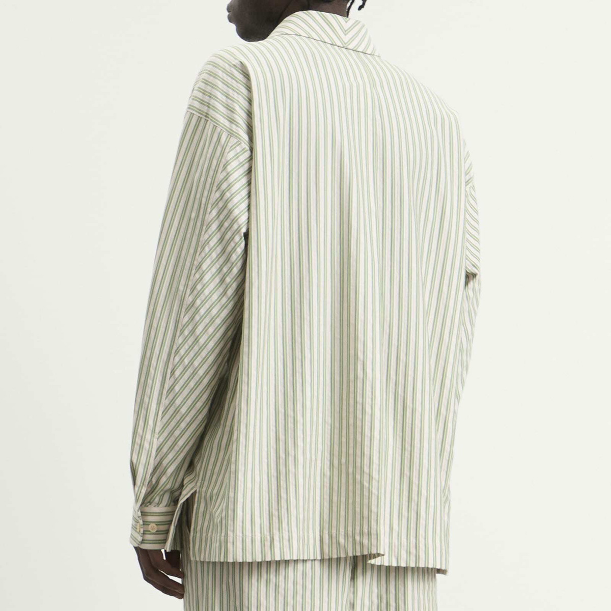 Homme Plissé Issey Miyake Men's Stripe Short in Green 