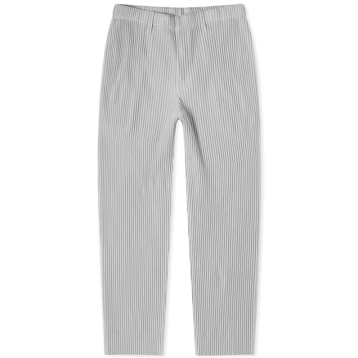 Photo: Homme Plissé Issey Miyake Men's Pleated Straight Leg Trousers in Light Grey