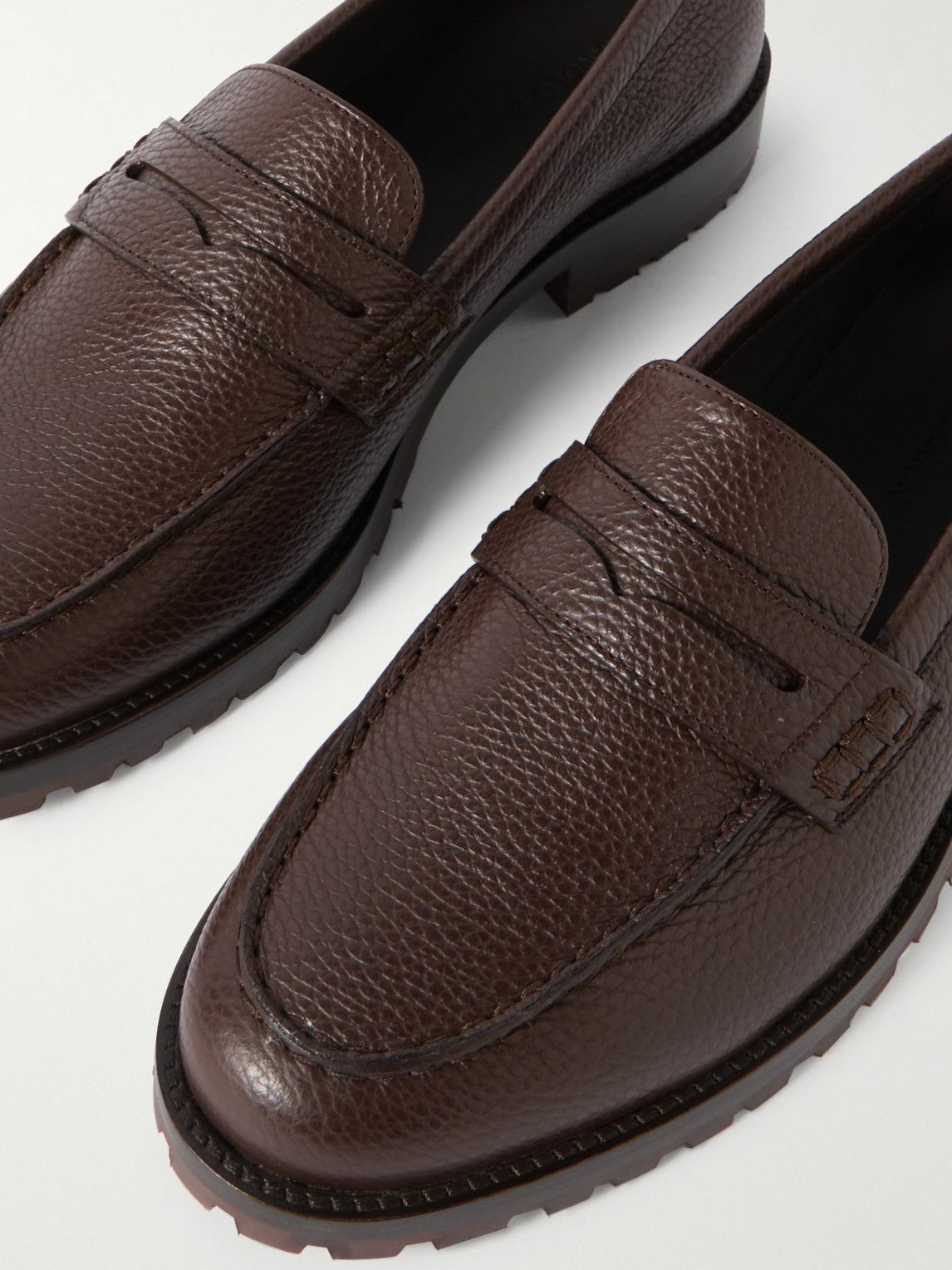 Manolo Blahnik - Randy Full-Grain Leather Penny Loafers  display picture 3