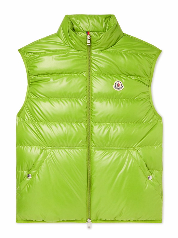 Photo: Moncler - Aube Slim-Fit Logo-Appliquéd Quilted Shell Down Gilet - Green