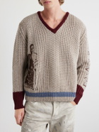 Enfants Riches Déprimés - Nu Sur Papier (IV) Embroidered Cashmere Sweater - Neutrals