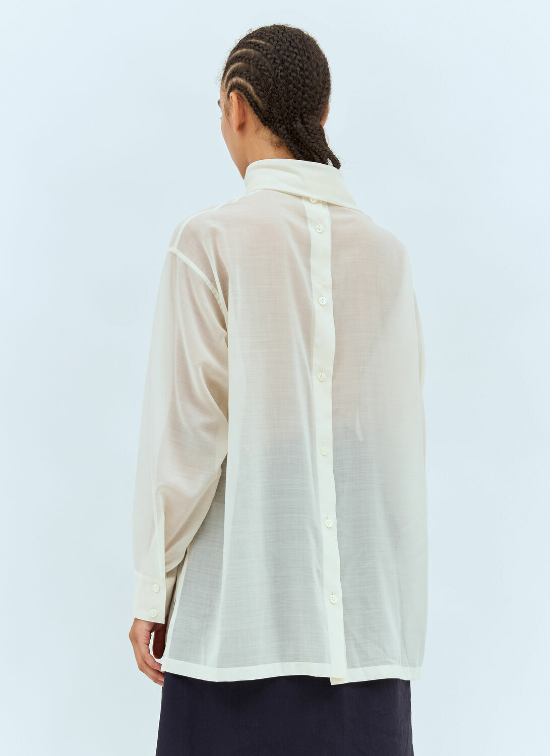 Issey Miyake Sheer Shirt With Shawl