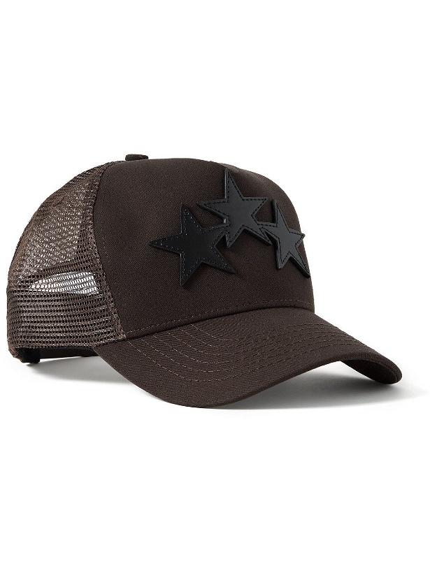Photo: AMIRI - Leather-Trimmed Cotton-Twill and Mesh Trucker Hat