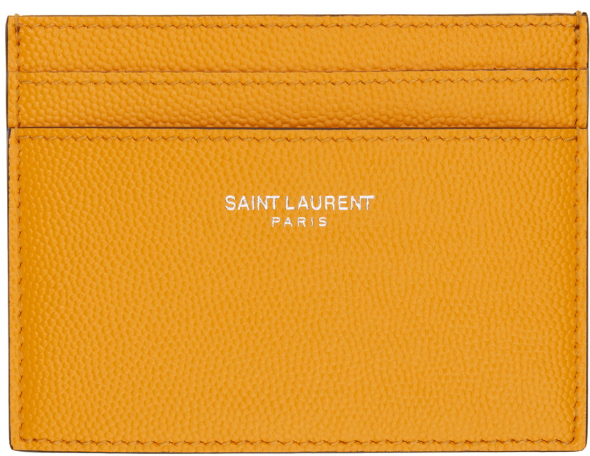 Photo: Saint Laurent Yellow Logo Card Holder