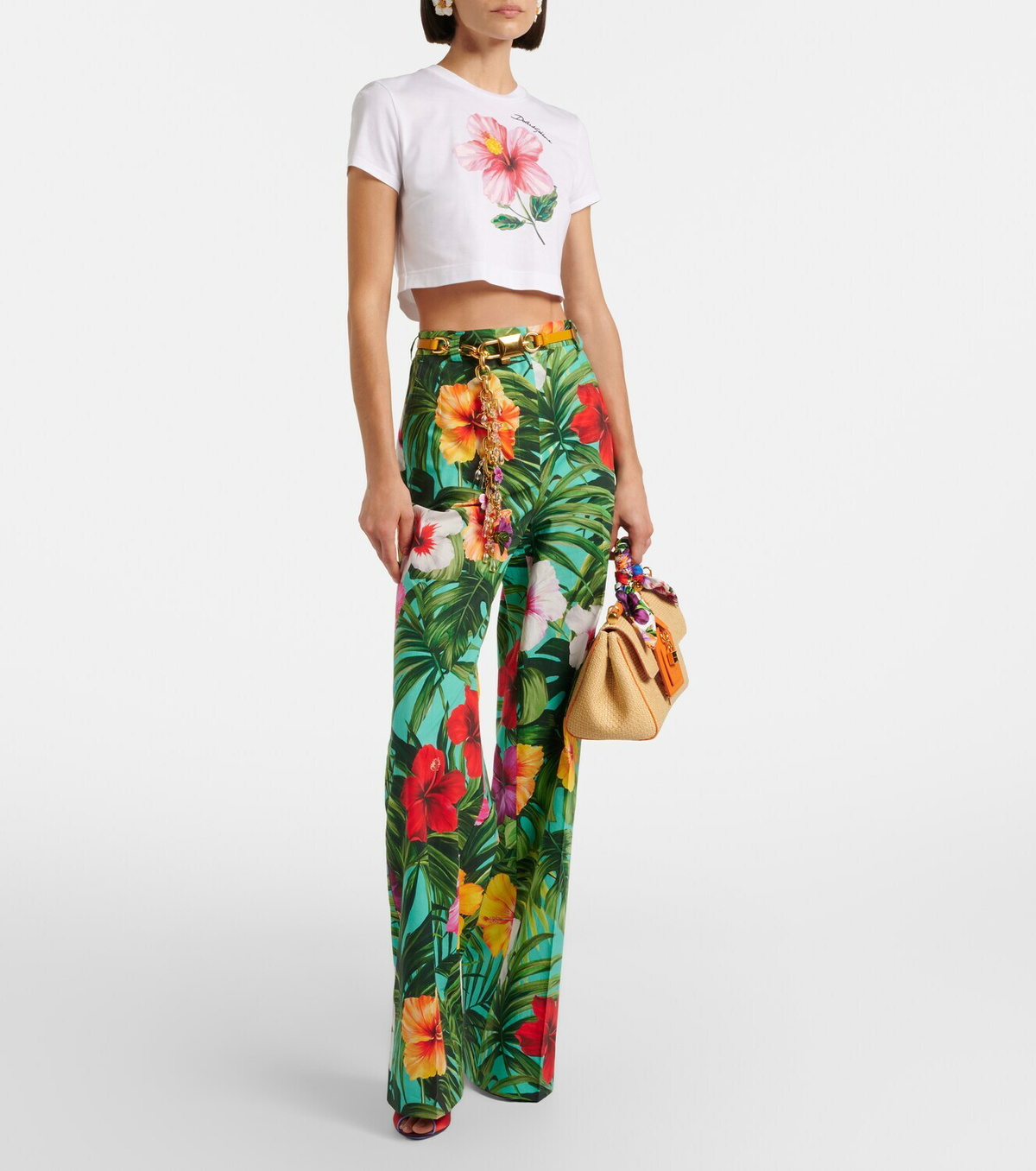 Dolce&Gabbana Floral cotton crop top