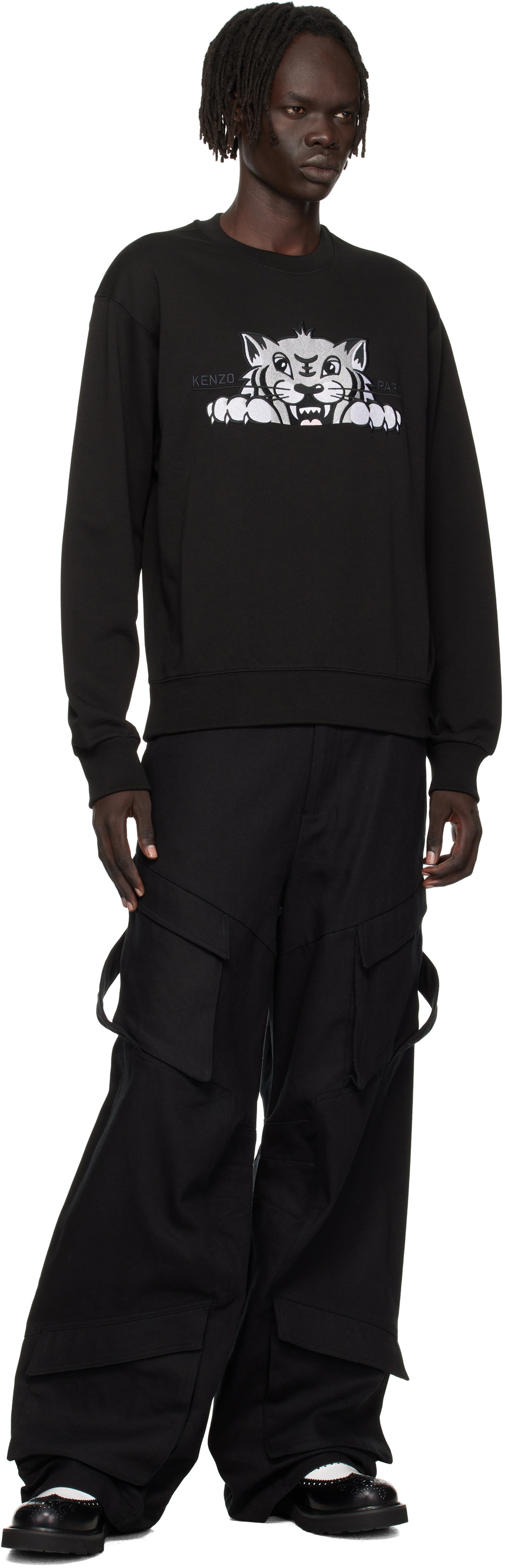 Kenzo Black Kenzo Paris 'KENZO Happy Tiger' Embroidered Sweatshirt