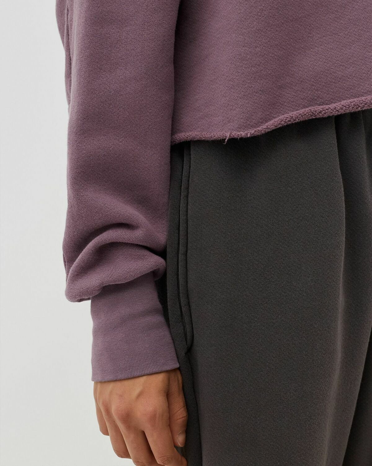Les Tien Crop Half Zip Pullover Purple Half Zips