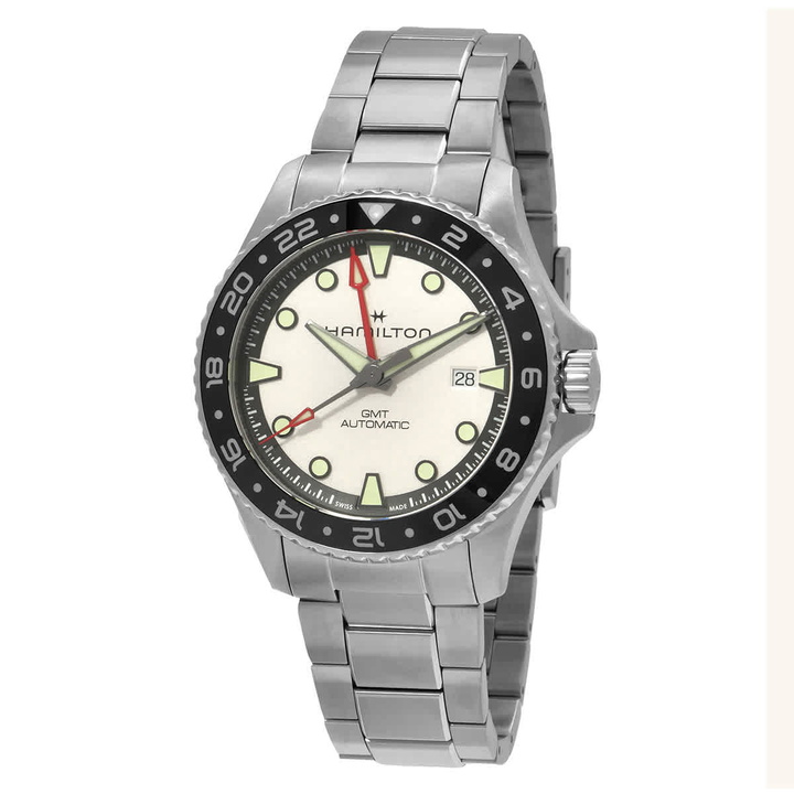 Photo: Hamilton Khaki Navy GMT Automatic Silver Dial Watch H82555150