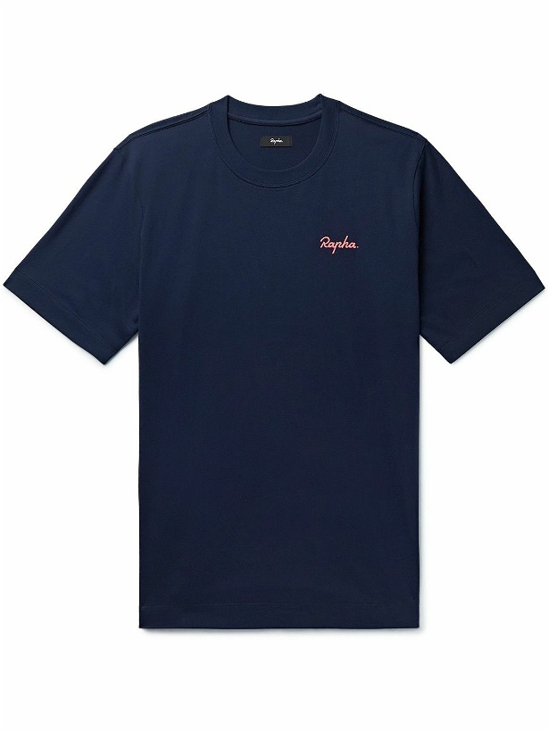 Photo: Rapha - Logo-Embroidered Organic Cotton-Jersey T-Shirt - Blue