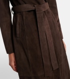 Nour Hammour Winona belted suede wrap coat