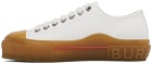 Burberry White Logo Detail Low-Top Sneakers