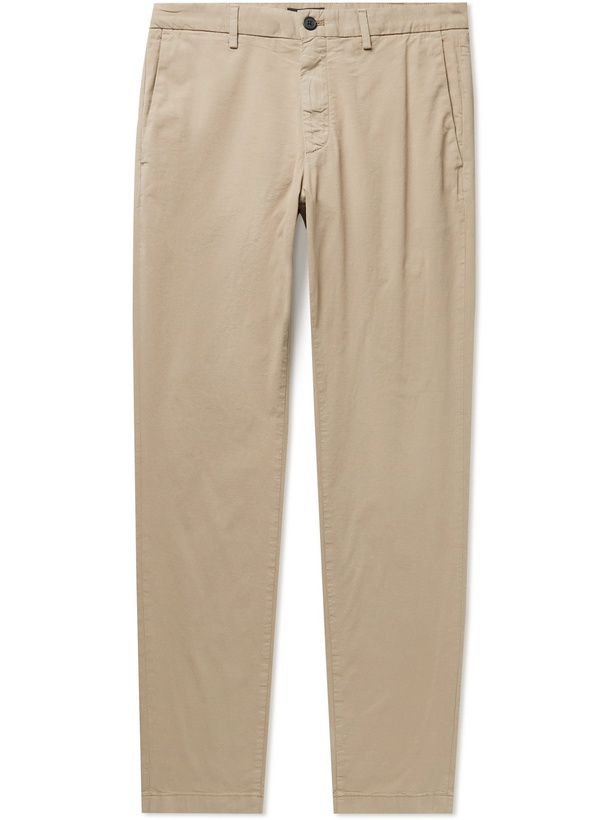 Photo: THEORY - Zaine Slim-Fit Organic Cotton-Blend Twill Trousers - Neutrals