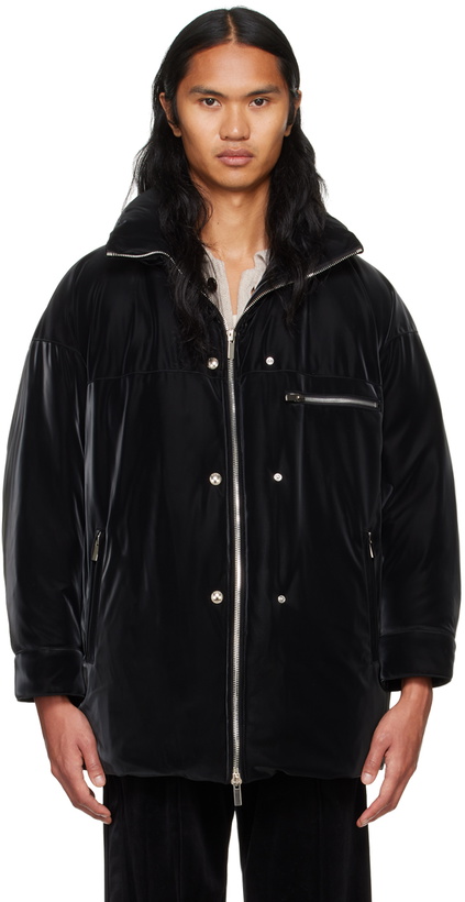Photo: System Black Velvetlike Puffer Down Jacket