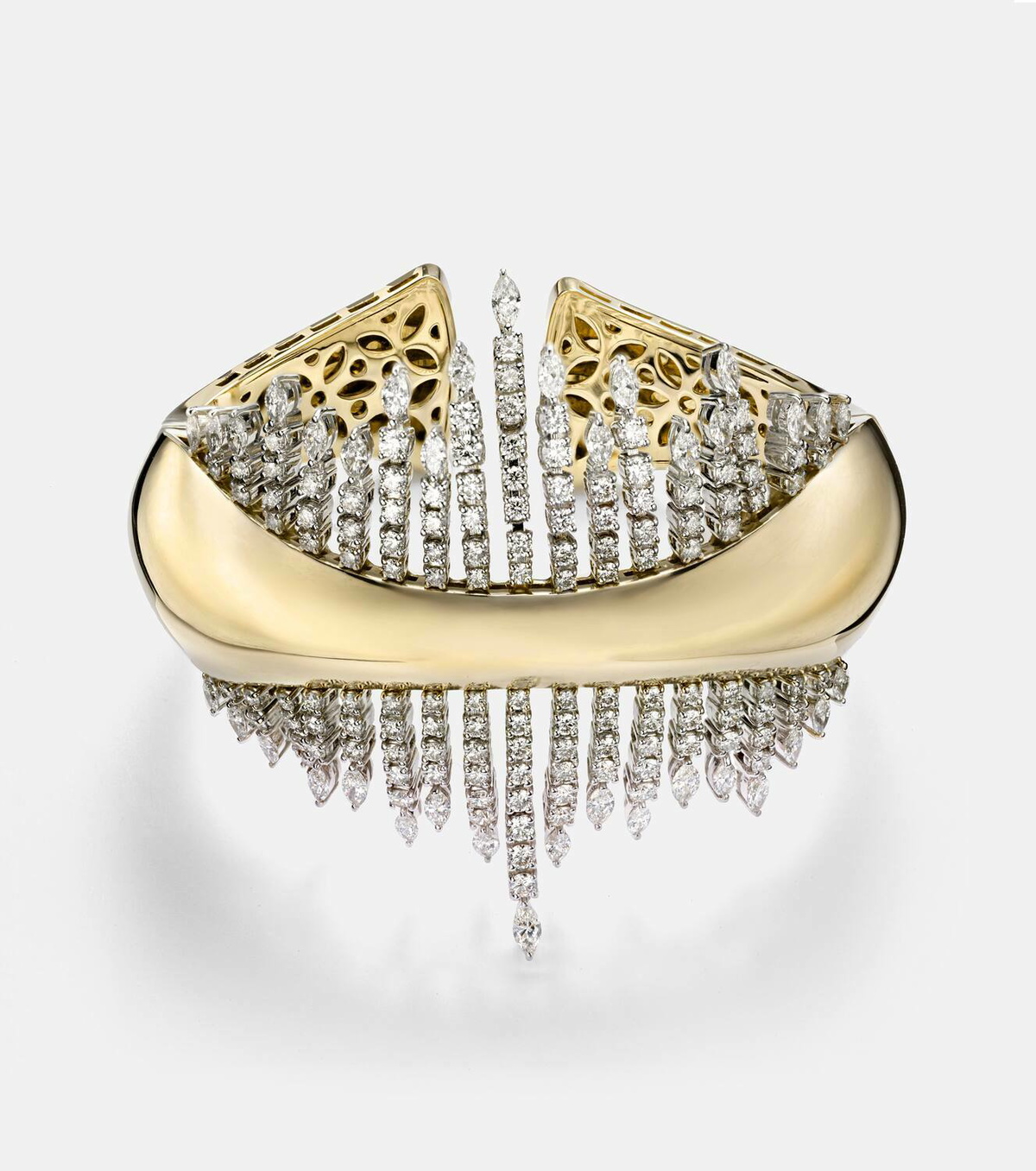 Yeprem Golden Strada 18kt gold cuff bracelet with diamonds
