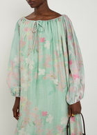 Bernadette Ally Floral-print Woven Maxi Dress Mint