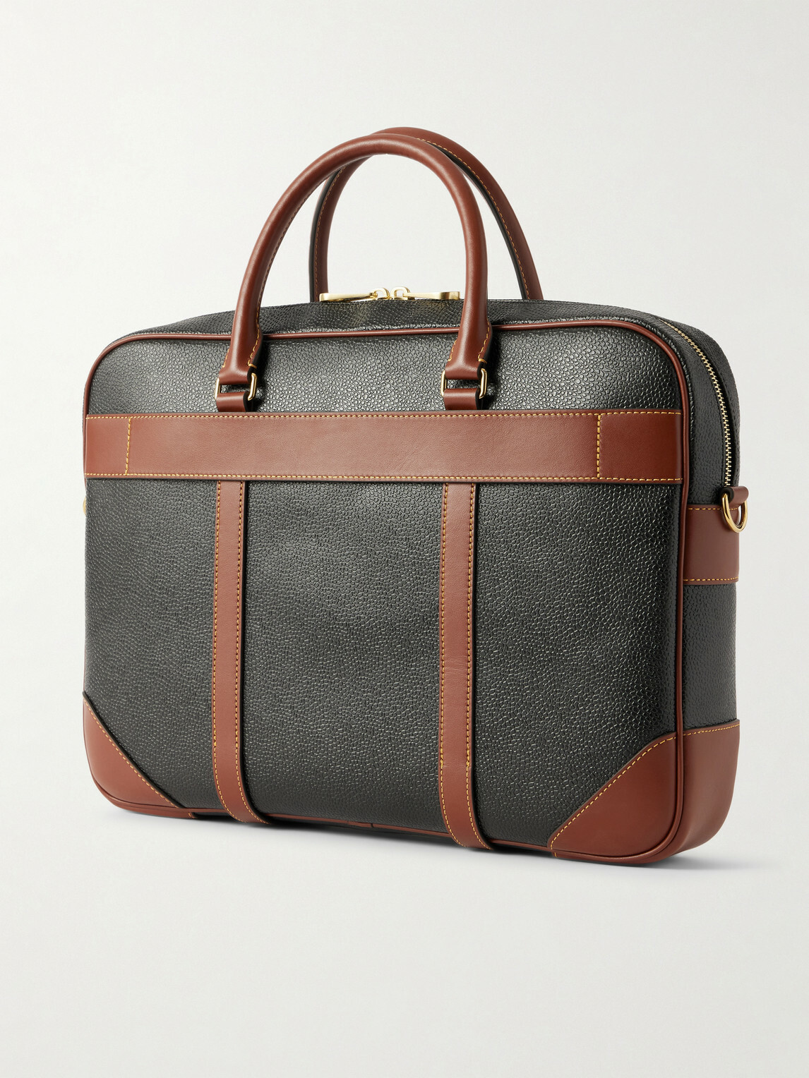 Mulberry - Heritage Leather-Trimmed Scotchgrain Briefcase