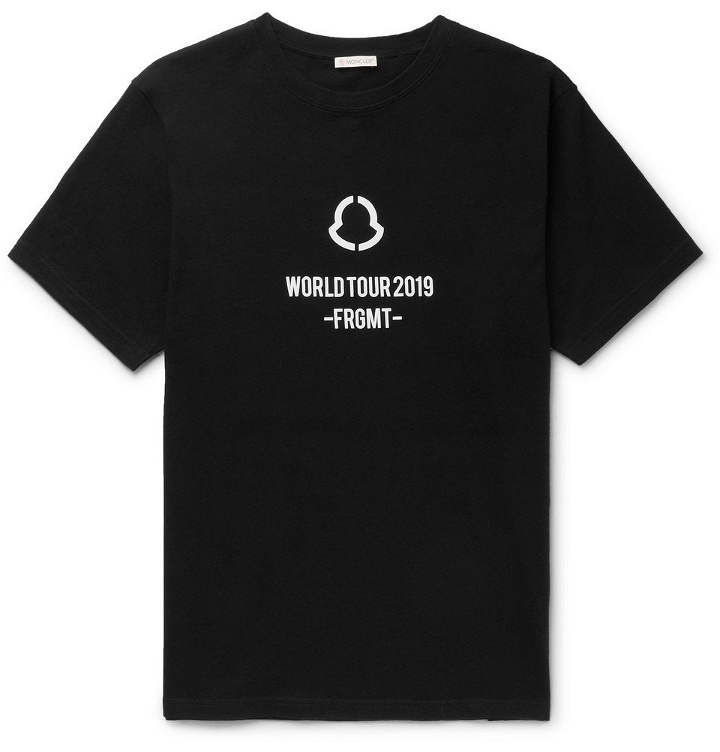 Photo: Moncler Genius - 7 Moncler Fragment Logo-Print Cotton-Jersey T-Shirt - Black